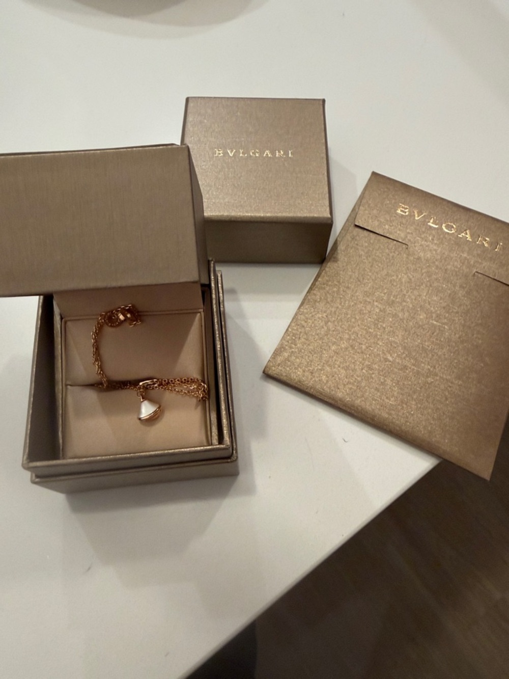 Bulgari Rose Gold Diva Mother of Pearl Bracelet New